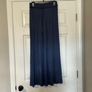 Blue silky maxi skirt